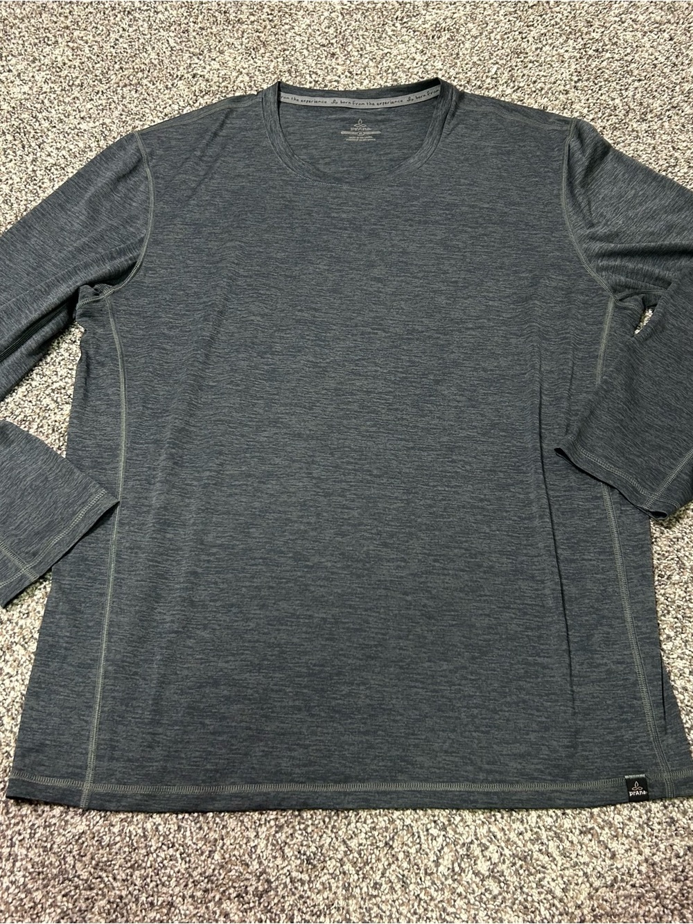 Prana Breath Men’s Large XL Dry Fit Crewneck Yoga Training T-shirt Outdoors Hike